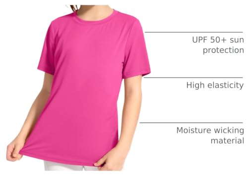 Image of KEREDA Girls Athletic Shirts Quick Dry T Shirts Summer UPF 50+ Tops 3 Pack