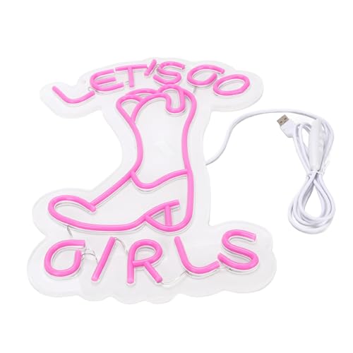 Letrero LED neón de botas rosas con panel acrílico SEAFRONT para decoración de pared 6