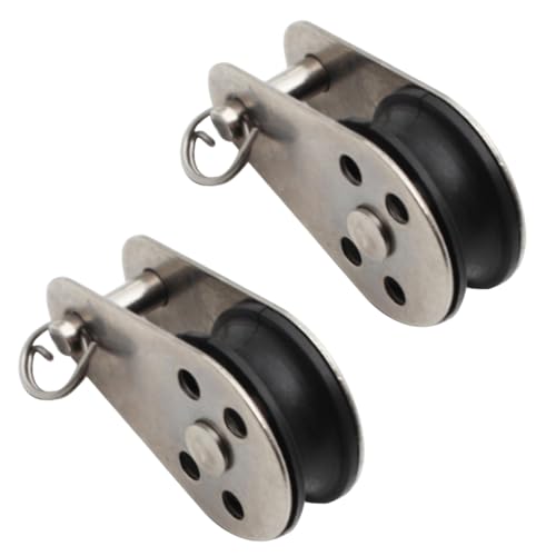 AYVRUOP Poleas De Nylon De Acero Inoxidable, 2 Piezas Poleas Acero Inoxidable,Poleas Para Cables,Polea De Elevación Pequeña Para Barco, Vela, Kayak