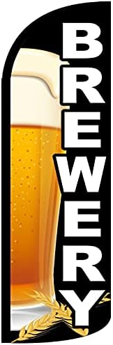 BREWERY - Windless Swooper Flag Feather Banner Sign 3x11.5 ft Tall (Flag Only) kq