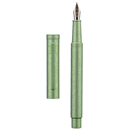 Hongdian Pióro wieczne 1851 Forest Applegreen Ice Flower, średnia stalówka, klasyczny design, z konwerterem i metalowym etui na długopisy