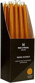 Wax Lyrical Unscented 25 cm Tapered Dinner Candle Ochre, Box of 12, orchre, 25cm