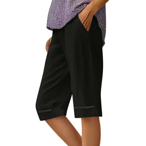 Shorts femininos modernos de verão shorts de linho casuais shorts de viagem cintura alta shorts de v