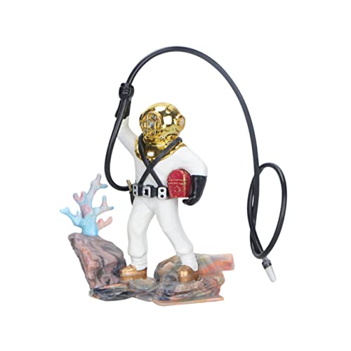 Toddmomy Décorations D'aquarium Sculpture De Plongeur D'aquarium Aquarium De Poissons Décor De Tortue De Mer Coffre Au Trésor des Pirates d'air D'aquarium...