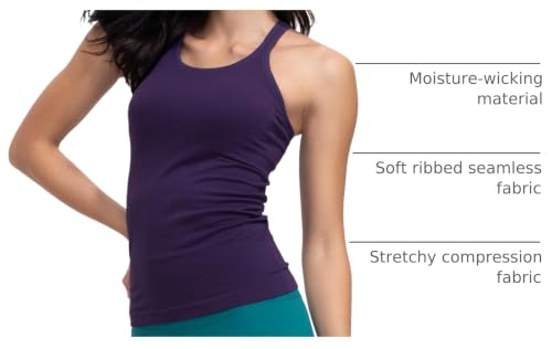 Image of sphinx cat Yoga Racerback Tank Top for Women with Built in Bra,Women's Padded Sports Bra Fitness Workout Running Shirts