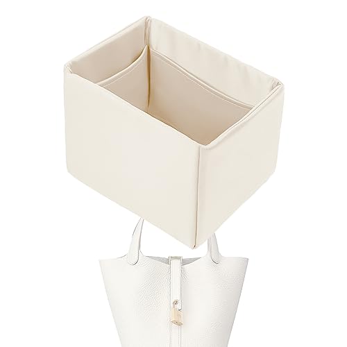 XYJG Bolsa organizadora sedosa para manter a forma da bolsa Herme Picotin 14/18/22/26 bolsas, bolsa de mão de luxo leve e resistente (Craie, PC 22)