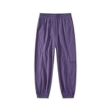 Kids Lightweight Pants Quick Dry Thin Active Outdoor Joggers for Boys or Girls (Purple, 9-10 Years)