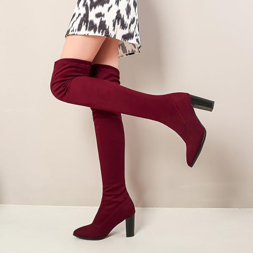 Bottes cuissardes à talons épais pour discothèque et pôle danse chic