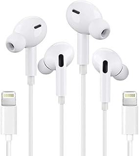 2 Pack-Wired Earbuds with Lightning Connector[Apple MFi Certified](Built-in Microphone & Volume Control) Headphones Compatible with iPhone 13/12/SE/11/XR/XS/X/7/7 Plus/8/8Plus Support All iOS System