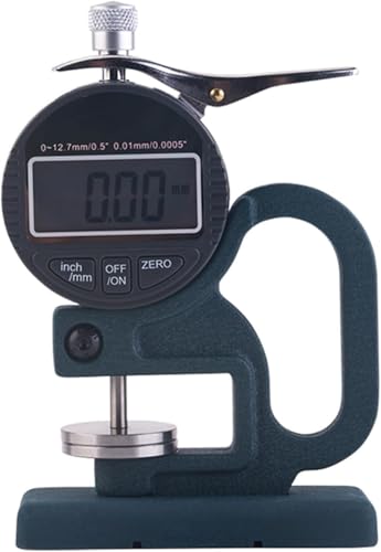 Calibrador digital de espesores, medidor de espesores con pantalla LCD, rango 0-12.7 mm, diámetro de sonda 30 mm, para esponja, papel, cartón miniatura 1