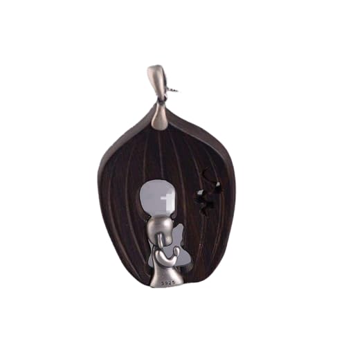 Collier Vintage en argent S925 unisexe avec gravure créative pour homme et femme