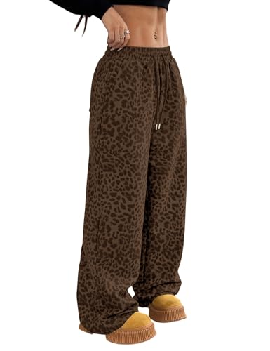 Sujama Leopard Pants Women Cheetah Print Sweatpants 2026 Baggy Wide