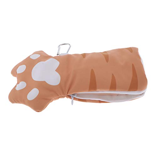 Serenable Carton Cats Paw Pencil Case Bolsa Kawaii Caneta Bolsa Holer Escova Papelaria - Castanho