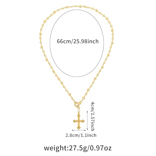 GZQ Gold Cross Pendant Necklace for Women Men4