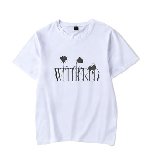 NRSMGTWS D4vd maglietta appassita girocollo manica corta t-shirt unisex casual abbigliamento streetwear, bianco, L