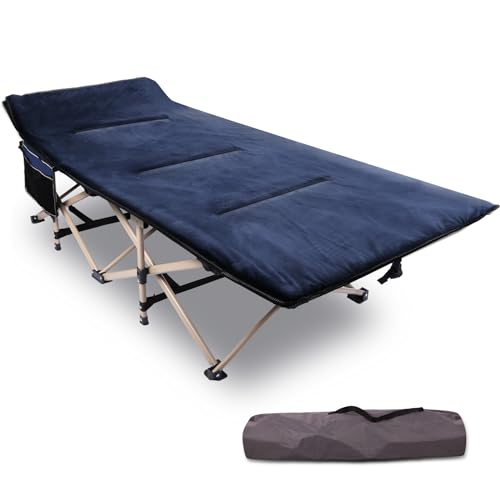 REDCAMP XL Feldbett mit Weich Auflage für Erwachsene 226 kg, 71cm Extra Breite Robust klappbett Campingbett Gästebett klappbar, Betten für Outdoor Camping Reisen Büro Indoor, (Navy Blau)