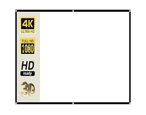Telo Proiettore, Schermo di proiezione pieghevole portatile ad alta densità con rapporto 16:9 Proiettore 1080P 3D 4K HD Film 60 72 84 92 100 120 150 pollici per Teatro Domestico, il Cinema All'aperto(