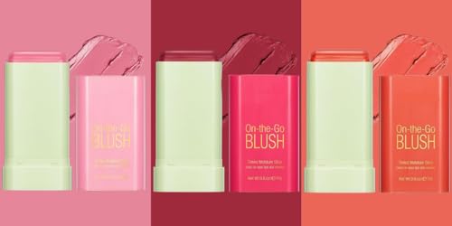 MEI DE MODA Cream Blush Sticks – Multi-Use Makeup Stick for Cheeks and Lips with Hydrating Formula, 2-in-1 Beauty Blush Stick with Soft Cream, On-the-Go blendability SET OF 3 MEI DE MODA Cream Blush Sticks – Multi-Use Makeup Stick for Cheeks and Lips with Hydrating Formula, 2-in-1 Beauty Blush Stick with Soft Cream, On-the-Go blendability SET OF 3