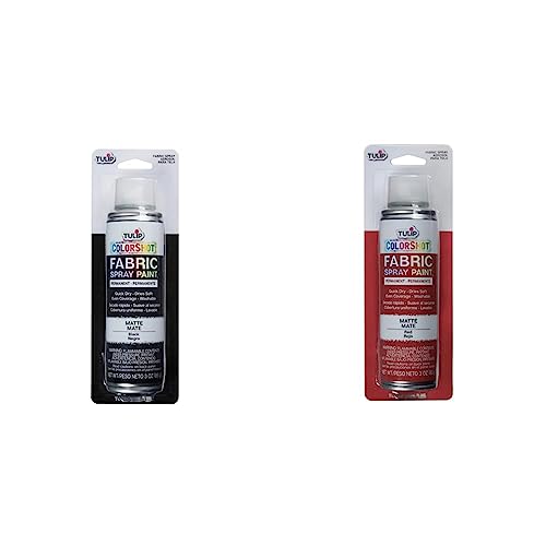 TULIP ColorShot Instant Fabric Spray Color 3oz. Black & ColorShot Instant Fabric Spray Color 3oz. Red