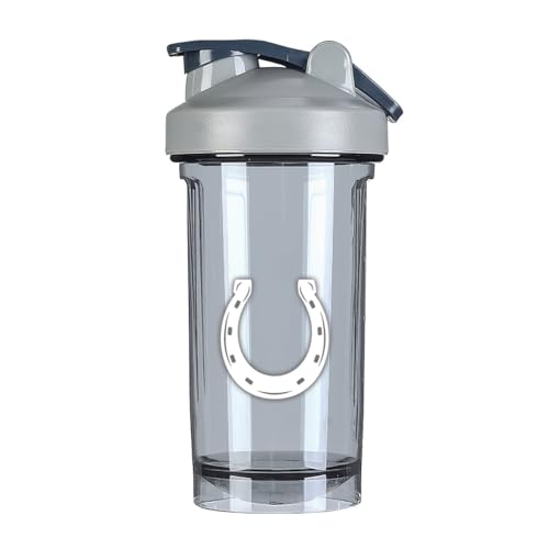 A Horseshoe - ?? 18 Ounce Shaker Cup,Fashion Theme Pattern Shaker Bottle Leak-proof Workout Shake Bottles 500ML/18 oz Perfect for Pre Workout Gray 0