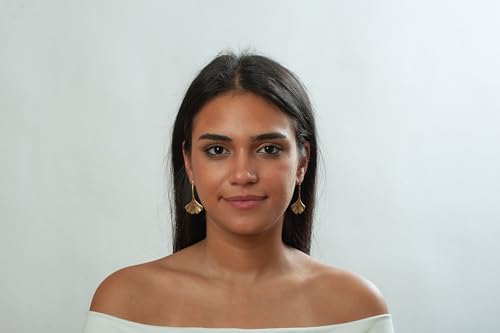 Ginkgo Leaf Earrings - Antique Gold Plated - Museum Reproductions - Made in USA4