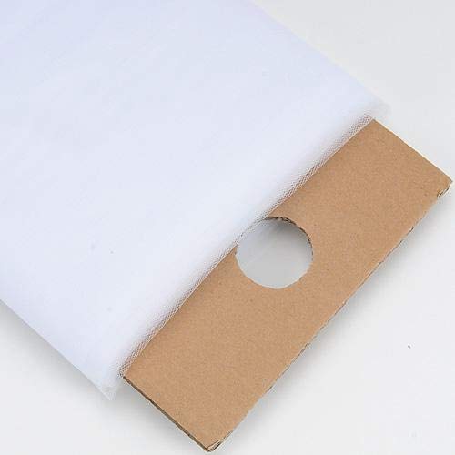 New Creations Fabric & Foam Inc, Premium Tulle Fabric Bolt 54" x 40 Yards Decoration DIY Wedding Bridal Party (White)