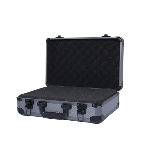 AxiGear 16in Reinforced Aluminum Hard Case with DIY Customizable Foam Inserts (15.9 x 9.7 x 4.8in Interior)
