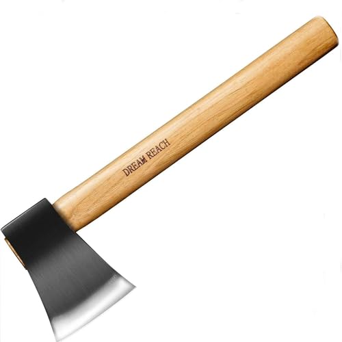Dream Reach Axt Beil Handgeschmiedet mit Carbonisierte Holzgriff, Handaxt für Camping und Garten