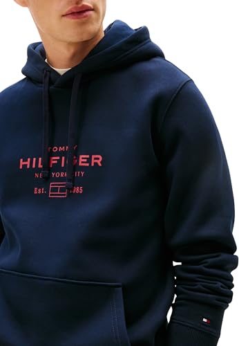 Tommy Hilfiger Herren Hoodie Oval Graphic mit Logo, Blau (Desert Sky), XS 2