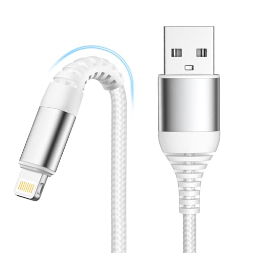 Câble iPhone, 2M Cable Chargeur iphone Certifié MFi Nylon Tressé Fil, Cable iphone Lightning, Cable iPhone USB Charge Rapide Cordon pour iPhone 14 13 12 11 Pro Max Mini XS XR X 8 7 6 6s SE, iPad