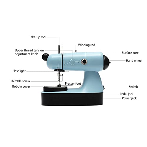 BAMFY Draagbare Naaimachine Elektrisch Praktisch Naaigereedschap Met Verlengtafel En Handnaaimachine Accessoires (Color : Blue) - Image 6