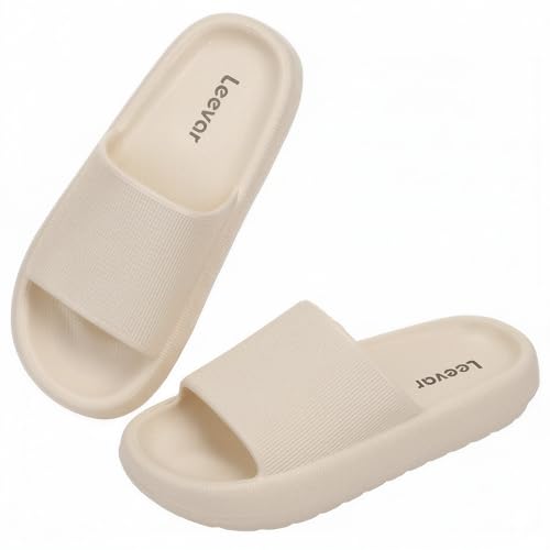Image of Leevar Cloud Slides for Women and Men - Soft, Comfy, Relax Cloud Slippers, Thick Sole, Non-slip Slides for Men, Easy to Clean, Shower, Swimming, Beach, Indoor and Outdoor Slides for Men