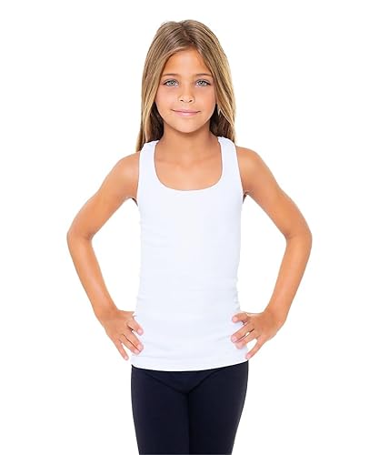 Girls Tank Tops Size 7-10 – Racerback Dance Cheer Gymnastics & Athletic Shirts for Sports Undershirts Layering - Main Image