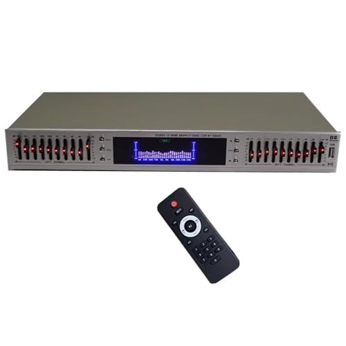 20 Band HiFi Audio Equalizer, HiFi Home EQ Tuning Equalizer, Digital Graphic Effects Tuning Equalizer, LED Spectrum Display, Built-in Bluetooth/USB, with...