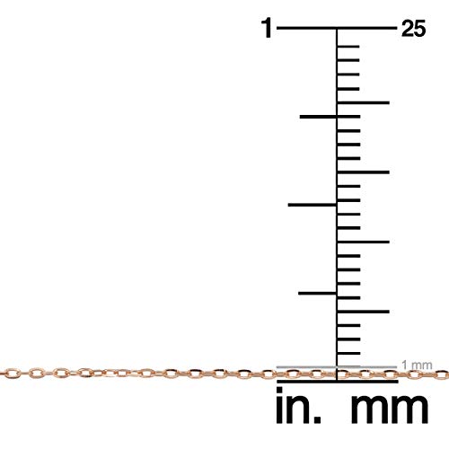 Kooljewelry 14k Rose Gold Diamond-cut Cable Chain Necklace (1 mm)4