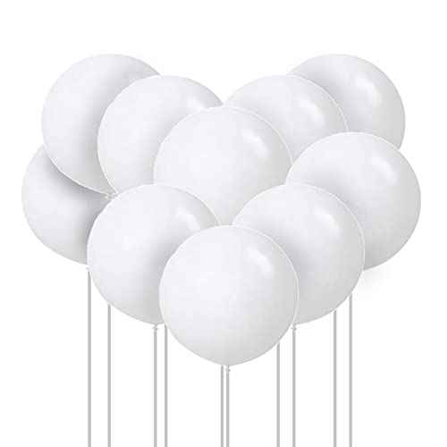 Paquete de 10 globos blancos grandes, globos de látex de 61 cm/24 pulgadas, globos gigantes de helio, propuesta, boda, cumpleaños, baby showers, celebraciones de aniversario, decoración navideña