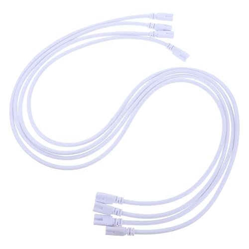 SHINEOFI Cavo di Collegamento Doppia Estremità 4 Pezzi in Rame Bianco, Connessione senza Saldatura per Tubi LED T5/t8 per Lampade Fluorescenti e Strip LED