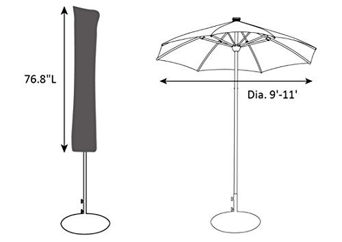 SORARA Patio Umbrella Cover for 9'-11' Umbrella, Water Resistant, Brown