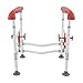 Toilet Safety Rails, Detachable Toilet Standing Aid with Adjustable Height and Width Stable Toilet Safety Frame with Handles Toilet Seat Risers for Seniors Disabled Can Supports 330lbs (Red)