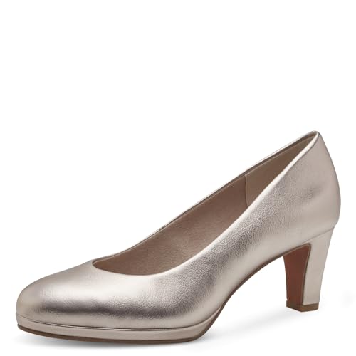 MARCO TOZZI Damen Pumps mit Blockabsatz Vegan, Beige (Platinum), 39 EU