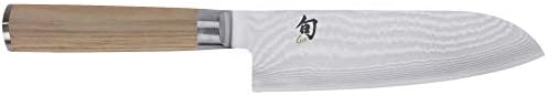 Shun Classic Blonde 7” Santoku Knife, Blonde PakkaWood Handle, Full Tang VG-MAX Blade