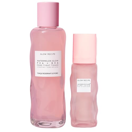 Glow Recipe Watermelon Glow PHA + BHA Facial Toner & Pore Minimizer with Hyaluronic Acid (150 ml) + Watermelon Glow Pink Juice Hydrating Face Moisturizer (50 ml)