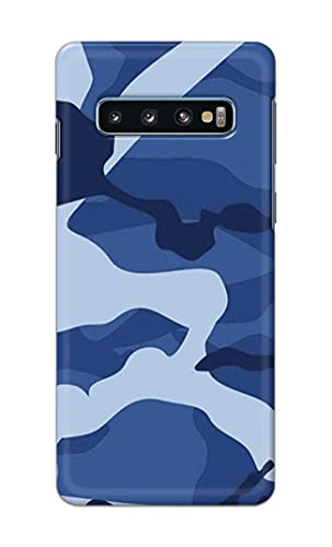 Image of Printed Hard Back Cover Case for Samsung Galaxy S10 Plus | Samsung S10+ Back Cover (Army Blue Pattern) -702