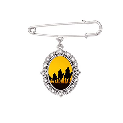 Broche chameau désert Route de la Soie et clips pour robe ou chemise M