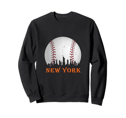 New York NY Skyline Baseball Vintage Met At Gameday Sweatshirt
