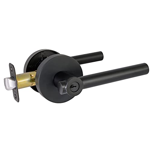 Image of Design House 582619 Eastport Contemporary Entry Door Lever Matte Black