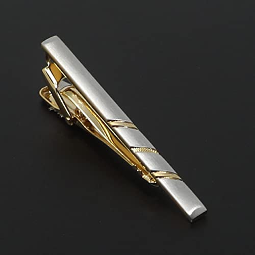 Classic Silver And Gold Bi-tone Plating Tie Clips With Gift Box Men Fashion Tie bar4