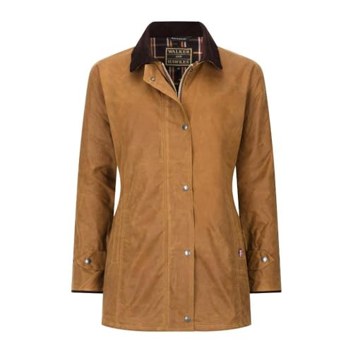 Veste cirée pour femme Walker & Hawkes Victoria vêtement de chasse beige taille 44 EU