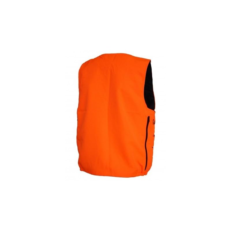 Genérico Chaleco Corto Naranja BATIDA - Con Porta Balas, Bolsillos para Emisora y Morral Trasero de Doble Cremallera