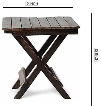 Image of Decor Wooden Antique Folding Chair & Table Set Bed Side Table for Kids Living Room Small Chairs and Table Home Decor (Black3)